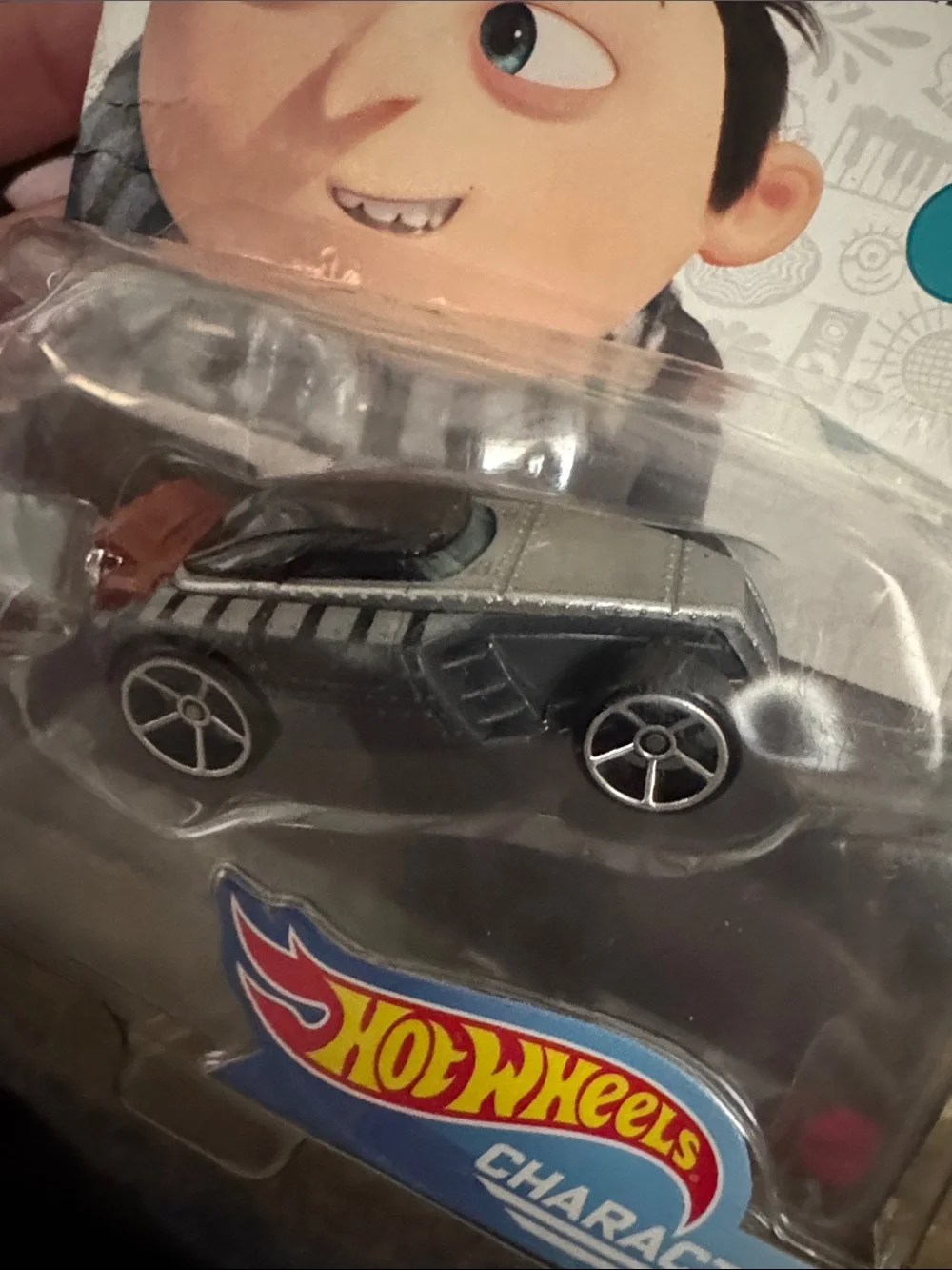 Hot Wheels Young Gru Character Car - Silver and Brown
